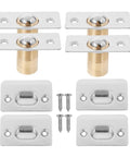 Adjustable Closet Door Ball Latch Hardware Set For Wooden Doors In Copper And Stainless Steel, screws included