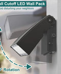 Kickin Bright 30W LED Wall Pack Light With Dusk To Dawn Photocell, adjustable angle on wall, outdoor light, 90° rotation