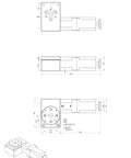 Technical drawing of Top Notch Desktop Electric Rotation Stage For Optical Experiments 360 Degree Continuous Rotation.