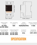 Keep Your Gear Chill And Protected From Rogue Power Spikes With This Adjustable Over And Under Voltage Protector Smart Circuit Breaker 110 To 230 Volt Ac 2P 63A Snappy Setup Done Right specifications and dimensions