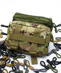 16 Pack Heavy Duty Zipper Pull Replacements For Luggage Backpacks Jackets And Purses Universal Zipper Tag Extender Repair Kit Built From Durable Nylon Cord With Wear Resistant Pull Tabs In Assorted Colors around camouflage and green bags.
