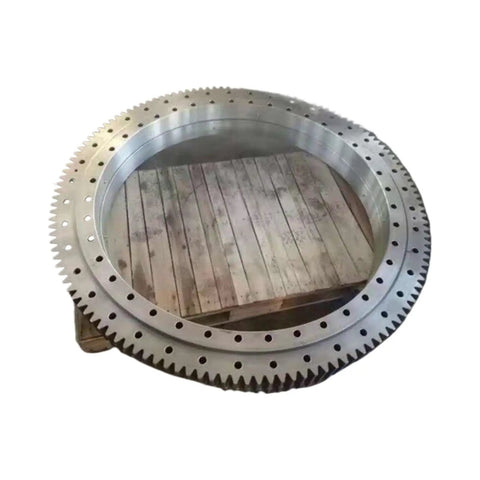 Rugged External Toothed Slewing Drive Assembly Featuring Precision Needle Bearings For Smooth Q Gear Steering Turntable Shaft Rotation on wooden pallet.
