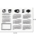 Fresh Date Week Month Year Calendar Clear Silicone Stamp Set For DIY Scrapbooking And Holiday Cards Featuring Alarm Clock Arabic Numerals on sheet