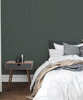 Bedroom with Black Faux Beadboard Peel And Stick Wallpaper Removable And Repositionable Self Adhesive No Mess Easy DIY Wall Decor 20.5 Inch By 16.5 Foot Made In The USA
