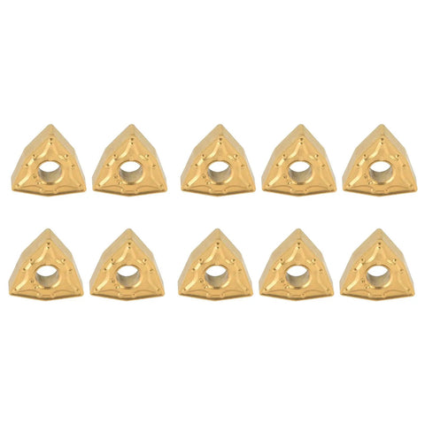 10 Pack WNMG 432 Carbide Insert Blades For CNC Lathe Turning, arranged in two rows on white background