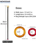 Arborist Friction Saver For Tree Climbing Pro Grade 22kN Retrievable Cambium Saver Loop Belt Sling With Aluminum Ring Durable Polyester 35.4 Inch Blue Workhorse Safety Gear dimensions and ring details