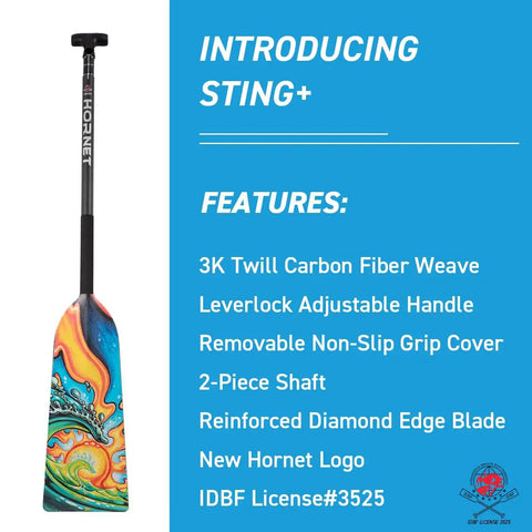 Making Waves Design Adjustable Carbon Fiber Dragon Boat Paddle With LeverLock IDBF Approved Lightweight 20 oz displaying features