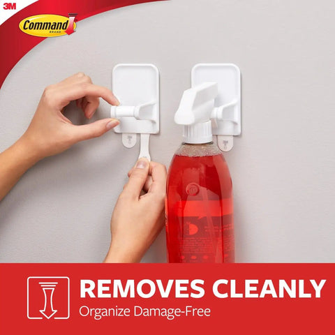 Spray Bottle Hanger Two Pack by Command Adhesive Hangers For Damage Free No Tools Required No Fuss Wall And Cabinet Storage Keeps Bottles Within Reach In Kitchen Garage Laundry Room And Workshop