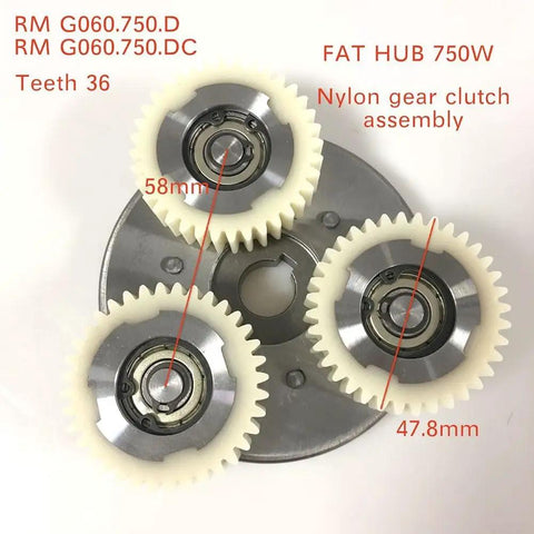 36T Nylon Gear Set For G060 48V 750W 500W Hub Motor Replacement Parts For Fat Tire Ebike ABS Plastic Pinion Assembly