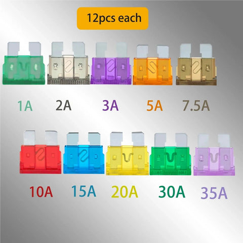 Must Have 120Pcs Fuse Assortment Kit With Standard Blade Fuses Colorful Automotive Fuses For Cars Trucks And SUVs Easy Replacement