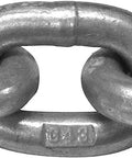 Built Like A Tank Quarter Inch G43 High Test Alloy Steel Chain, close-up of durable links, designed for heavy load applications.