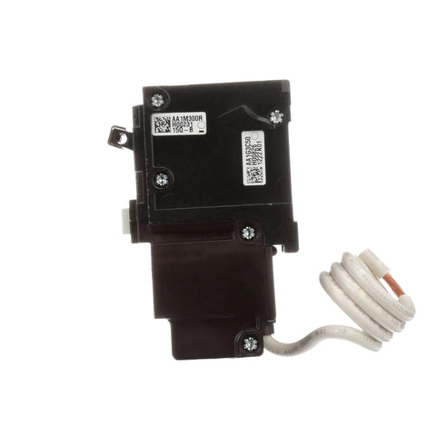 GFCI Circuit Interrupter Breaker 15 Amp 2 Pole 120V 10,000 AIC Self Test UL 943 Class A Protection, back view with coiled wire