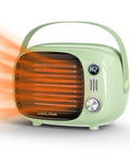 Fast Heating Desk Space Heater With Adjustable Thermostat, 800W/500W Ceramic Heating Fan, Green, Compact Design