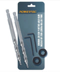Workhorse Pocket Hole Drill Bit Set With Depth Stop Collar For Precise Pocket Holes And Clean Guided Drilling In Woodworking Projects Two Pack Featuring One Quarter Inch Hex Shank Bits And Includes L Wrenches By POWERTEC