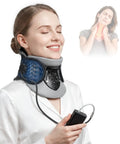 Sick Of Neck Pain? This Adjustable Cervical Traction Device With Built Air Pump for comfortable neck support and spine decompression.