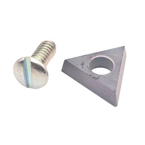Negative Rake Carbide Brake Lathe Bit Kit For Ammco Lathes Fits Models 1000 2000 2002 3000 4000 4100 7000 7700 And 3850 6900 6950 Twin Pack Of 10 Built To Last Carbide Inserts For Long-Lasting Machining showing a carbide insert and screw