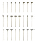 Diamond Grinding Bits Polishing Kit For Dremel Rotary Tools, 30 Piece Set With One Eighth Inch Shanks in various shapes on display.