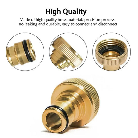 Brass Three Quarter Inch Garden Hose Quick Connect Male Plug Replacement GHT Threaded Fittings For Heavy Duty Water Hoses