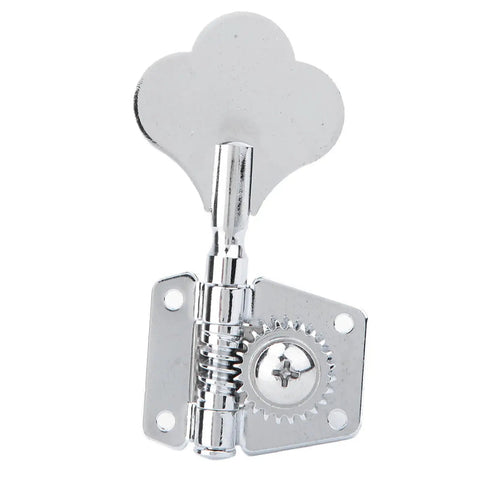 Silver Steel Bass Tuner Knobs For Electric Bass Vintage Open Design Bronze Gear Core Chrome Plated Fine Tuning Tool With Round Cover Fits Right Row And Left Row Basses