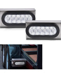 Two Pack Clear Tail Light Kit With Steel Housing For Trucks Fits Chevy Silverado 1500 2500 3500 HD GMC Sierra Toyota Tundra 6 Inch Oval LED