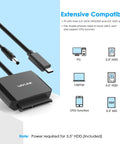 USB C To SATA External Drive Cable With UASP Fast 5Gbps For 2.5 And 3.5 Inch SSD HDD Supports SATA I II III Up To 20TB Power Adapter