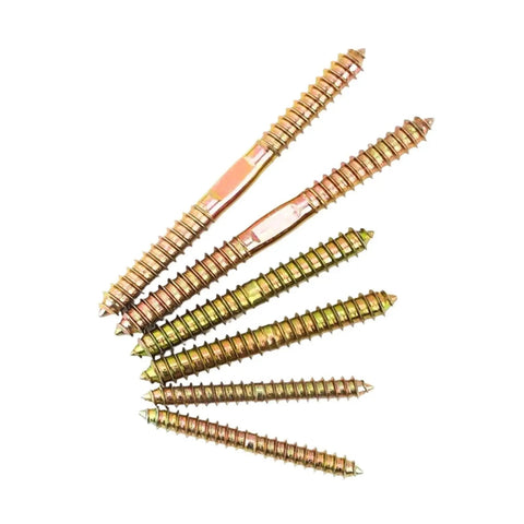 Image of 50 Pieces Hanger Bolt Double Ended Self Tapping Screws For Wood To Metal Dowels Furniture Fixing M6x60 Dual End Threaded Connectors.