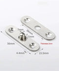 Beefy 360 Degree Rotation Stainless Steel Concealed Door Pivot Hinge For Heavy Duty Revolving Furniture Hardware 56x15.5x2mm Built To Last With Smooth Operation And Quiet Performance, 56mm hinge
