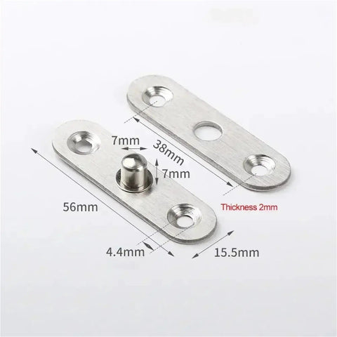 Beefy 360 Degree Rotation Stainless Steel Concealed Door Pivot Hinge For Heavy Duty Revolving Furniture Hardware 56x15.5x2mm Built To Last With Smooth Operation And Quiet Performance, 56mm hinge