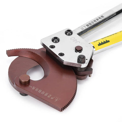 Heavy Duty Manual Ratchet Cable Cutter With Manganese Steel Blade close-up showing cutting mechanism for thick cables