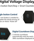 Digital voltage display with one-button control and countdown timer for Badass Ultrasonic Cleaner Machine Portable 120 Watt.