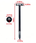 Hella Durable Nylon T Style Push Pin Ties And Rivet Fasteners For Auto Body Trim, 3.66 inch black fasteners with measurements