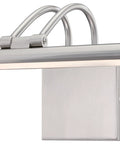 Close-up of Dimmable LED Picture Light, 17 Inch, 15 Watt, Hardwired, Brushed Nickel Finish, Warm 3000K Glow.