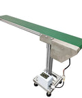 PVC Belt Conveyor 47 Inch Long 5.9 Inch Wide Aluminum Frame Countertop Transport Conveyor With Adjustable Speed 110V 120W Green Industrial Workhorse