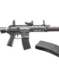 Hydra Full Size 177 Caliber CO2 Blowback Air Rifle With Red Dot Sight, Full Auto And Semi Auto Modes, extra magazine visible