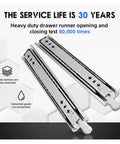 Heavy Duty Full Extension Drawer Slides Pair Stainless Steel glides fully extended showing industrial-grade rust prevention.