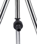 Close-up of Stainless Steel Tripod Sprinkler Stand with Adjustable Height from 57.5 to 90 cm showing G1/2 thread base detail