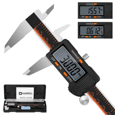 6 Inch Digital Caliper With Large LCD Screen Stainless Steel Measuring Tool Inch And Millimeter Conversion Electronic Micrometer