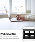 Under desk laptop mount rack showing a laptop in use, featuring a matte black bracket for space-saving organization. Kick That Desk Clutter To The Curb With This Super Solid Under Desk Laptop Mount Rack Featuring A Slick Universal Metal Bracket For Keyboards And Routers A Total Game Changer For Your Home Office Setup.