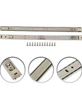 Heavy Duty Ball Bearing Drawer Slides For Ultra Smooth Operation, Two-Section Side Mount Rails, Galvanized Iron, 2-Pack, Perfect For Keyboard Trays, Nightstands, Tool Boxes And Cabinet Furniture with screws