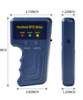 Portable 125KHz RFID Duplicator And Proximity Card Copier dimensions side and front view