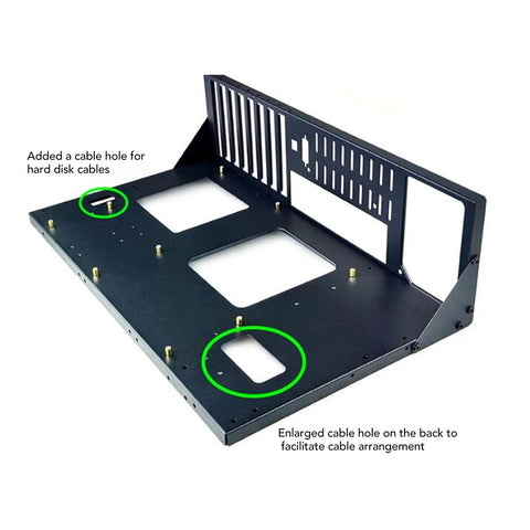Heavy Duty Computer Open Case Rack For ATX Motherboards Featuring Reinforced Thickened Steel Platform with cable holes.
