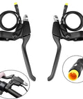 Pair of black mechanical brake levers for electric bikes with power cutoff on 2.2cm handlebar, compatible with BBS01 BBS02 BBS03B
