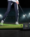 Golfer using ST MAX Golf Launch Monitor With Core Software Membership Includes 14 Day Trial And Speed Training Indoor Simulator