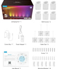Modern Cube Wall Sconces With Adjustable Cable Distance And Smart RGBic LED Fixture That Hooks Up To Alexa For Chill Living Room Vibes And Fast Plug And Play Mounting Anytime You Want Dope Accents, including packaging and accessories.
