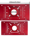 Heavy Duty Router Table Insert Plate With Quick Lift Base and M8 Inverted Mount dimensions 235mm x 120mm and 85mm x 100mm