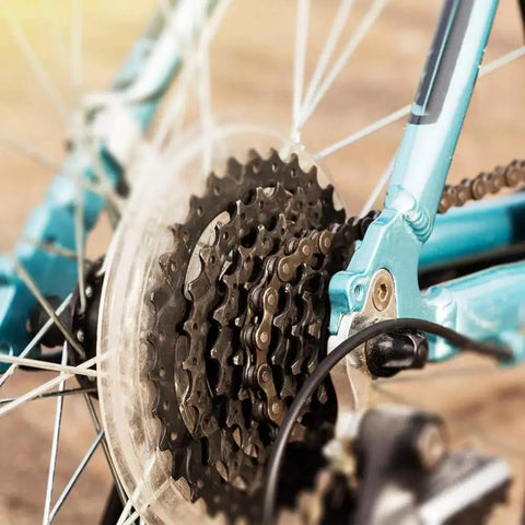 Three Pack Bike Spoke Protector Guard Set For Rear Wheel Made From Lightweight ABS Plastic on a bicycle illustration