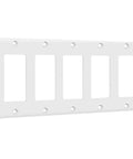 Decorator Light Switch And Receptacle Wall Plate Gloss Finish 5 Gang 4.50 By 10.03 Inches Heavy Duty Polycarbonate Thermoplastic