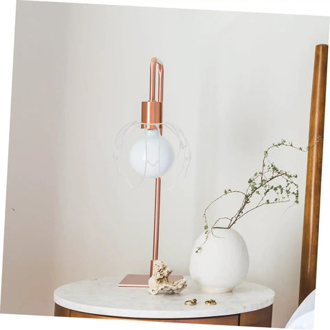 DIY Flower Wire Light Cage Frame For Pendant Lamps Built From Heavy Duty Iron To Kick Your Lighting Up A Notch With A Vintage Vibe, showcasing a stylish table lamp.