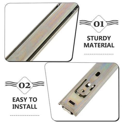 Heavy Duty Keyboard Drawer Slides For Bedside Cabinets Two Pack With Full Extension Ball Bearing Rails made of galvanized iron