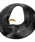 9X3.50-4 and 2.80-4 2.50-4 beefed up heavy duty inner tube with bent valve stem for hand trucks and lawn mowers, close-up view